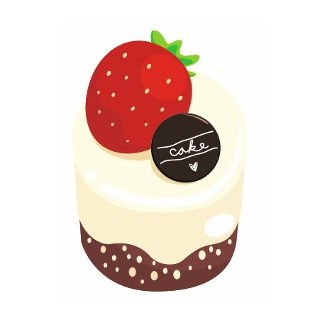 Sticker Gateau Cake Fraise