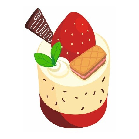 Sticker Gateau Fraise Créme