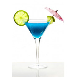 Sticker with blue curacao deco