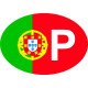 Sticker Portugal macarron vert rouge