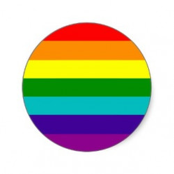 Autocollant Gay arc en ciel rond