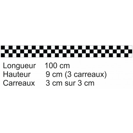 Sticker Damier 9 cm sur 100 cm