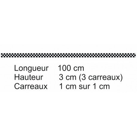 Sticker frise damier 3 cm sur 100 cm