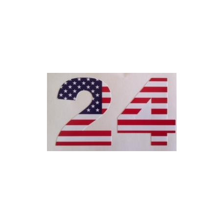 Sticker Chiffre avec drapeau 