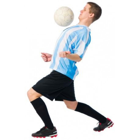 Autocollant footballeur avec ballon