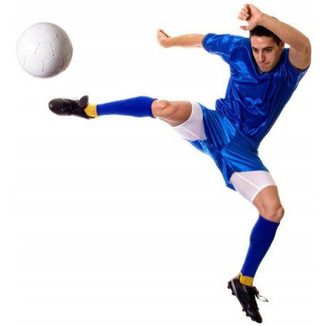 Sticker footballeur bleu