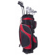 Sticker sac golf de clubs rouge