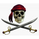 Sticker Tête de mort pirate