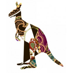 Sticker mural kangourou