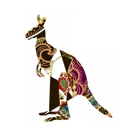 Sticker mural kangourou