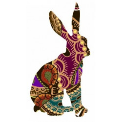 Sticker lapin style afrique