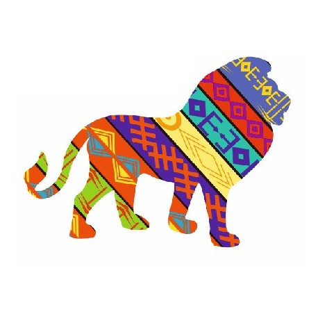 Sticker lion style afrique