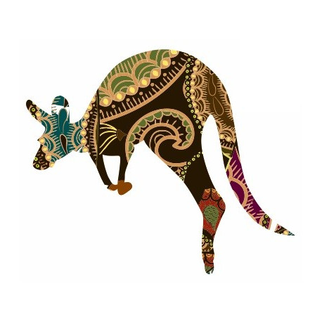Sticker Kangourou style afrique