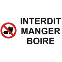 Autocollant interdit manger boire